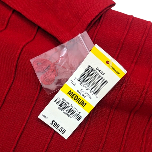 INC Macys Stretch Knit Fit & Flare Dress NEW Womens Medium Red Long Sleeve - Picture 8 of 10